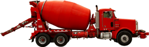 red concrete truck