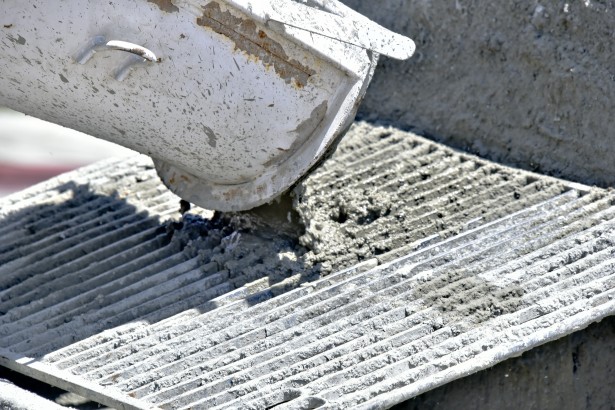 concrete mixer pouring