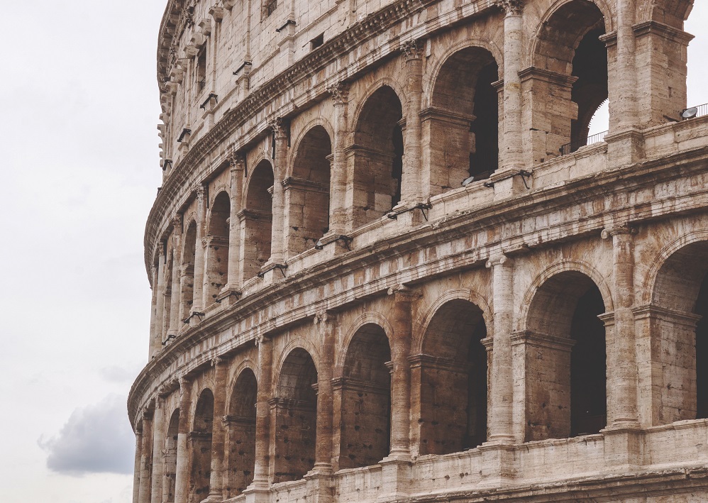 side profile of the Colosseum in Rome